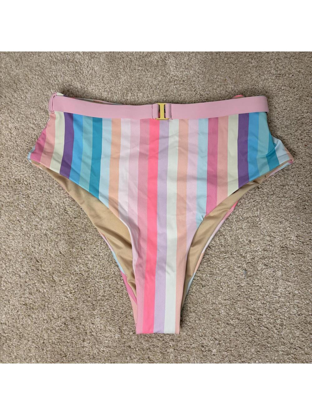 Beachjoy S NWOT Pastel Stripe Bikini Bottoms